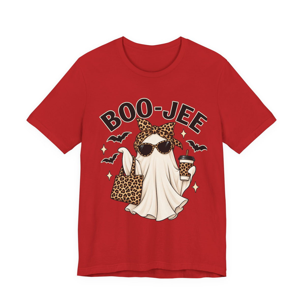 Boo-Jee Ghost Leopard Print Halloween Tee