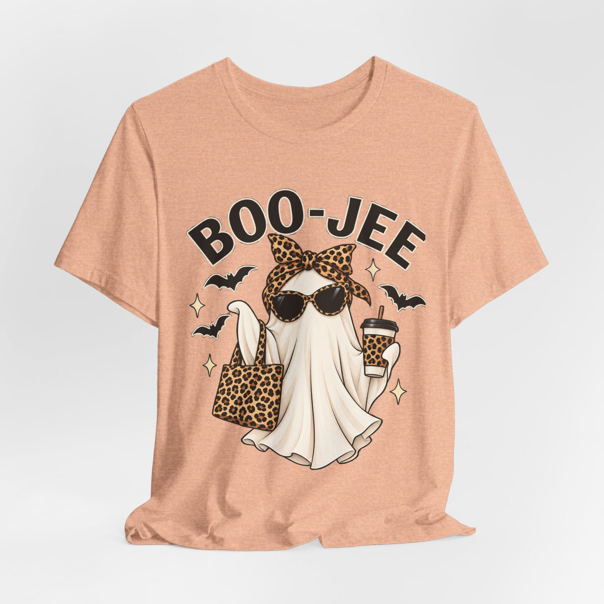 Boo-Jee Ghost Leopard Print Halloween Tee