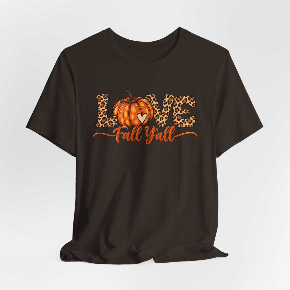 Love Fall Y'all Pumpkin Leopard Tee