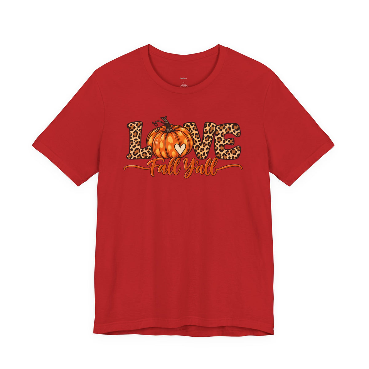Love Fall Y'all Pumpkin Leopard Tee
