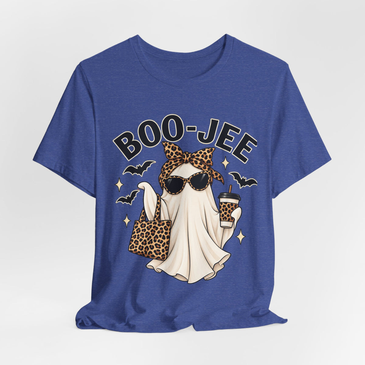 Boo-Jee Ghost Leopard Print Halloween Tee