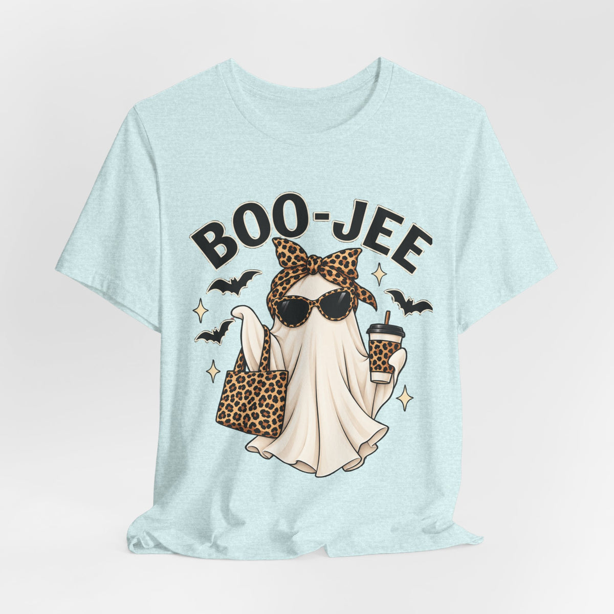 Boo-Jee Ghost Leopard Print Halloween Tee