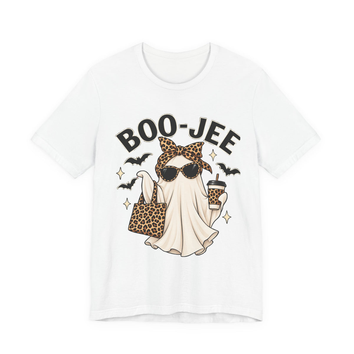 Boo-Jee Ghost Leopard Print Halloween Tee