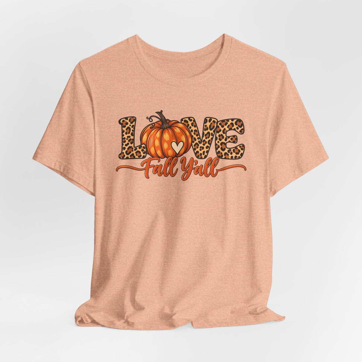 Love Fall Y'all Pumpkin Leopard Tee