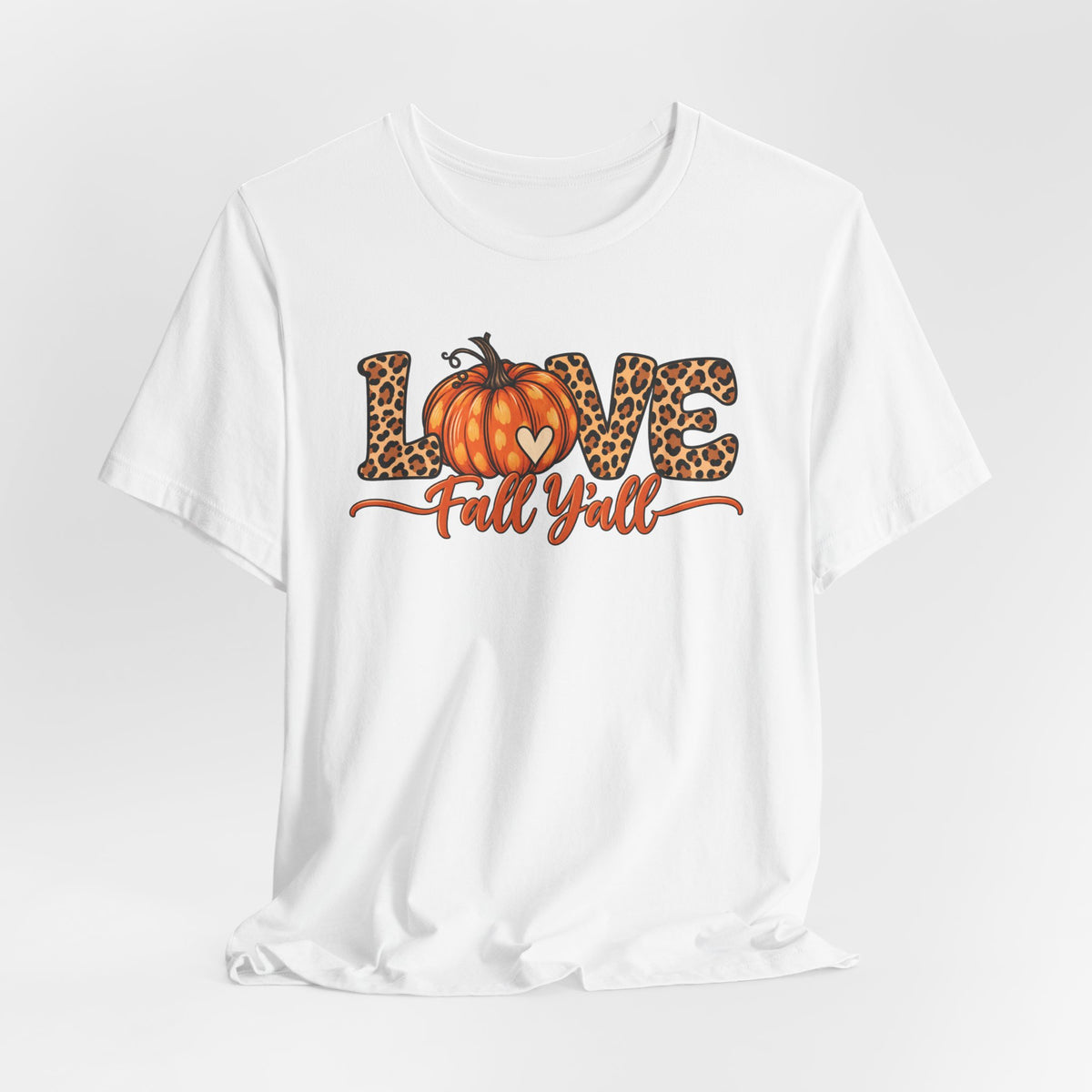 Love Fall Y'all Pumpkin Leopard Tee
