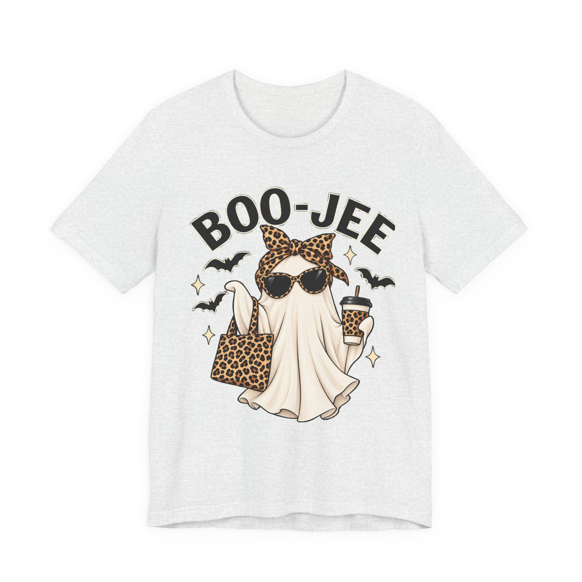 Boo-Jee Ghost Leopard Print Halloween Tee