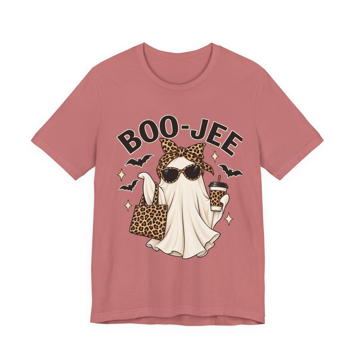 Boo-Jee Ghost Leopard Print Halloween Tee