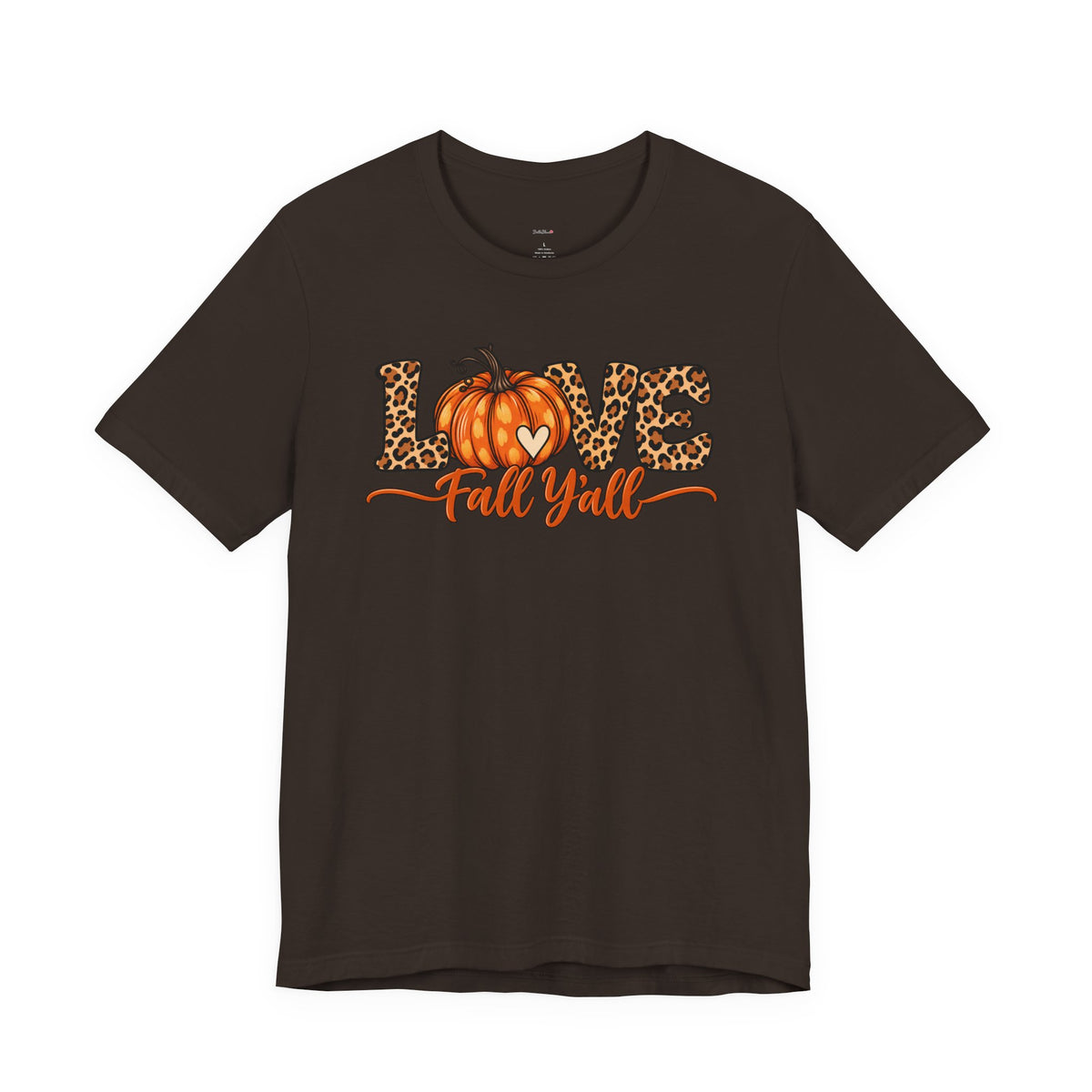 Love Fall Y'all Pumpkin Leopard Tee