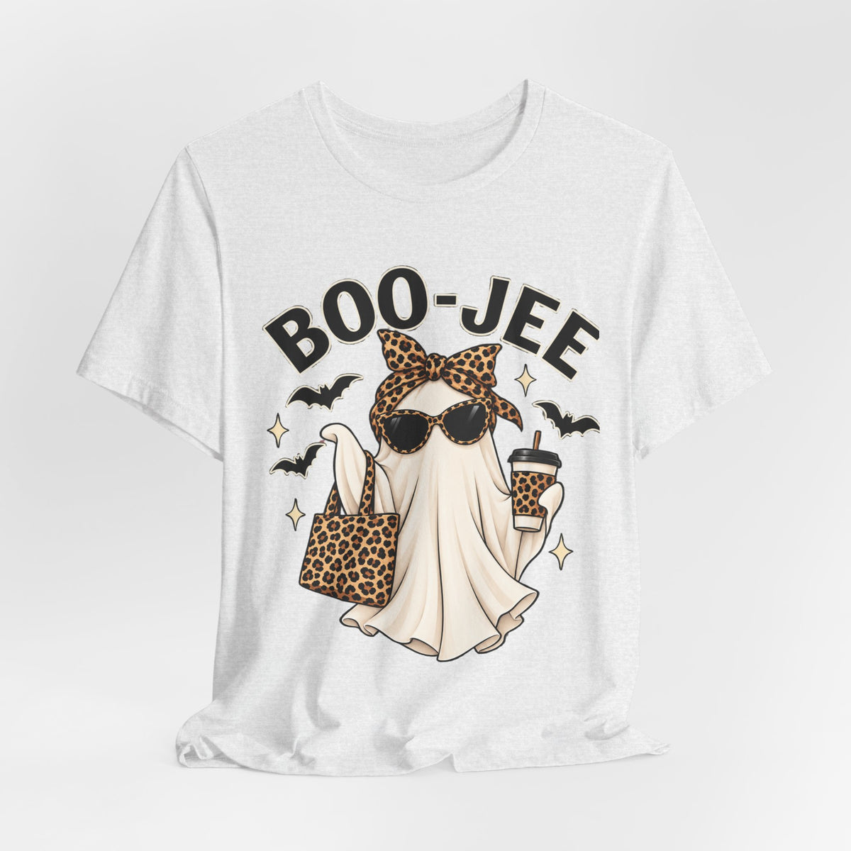 Boo-Jee Ghost Leopard Print Halloween Tee