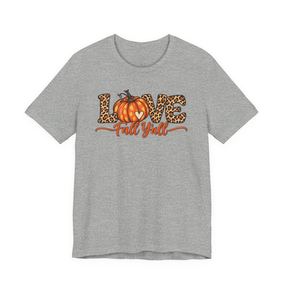 Love Fall Y'all Pumpkin Leopard Tee