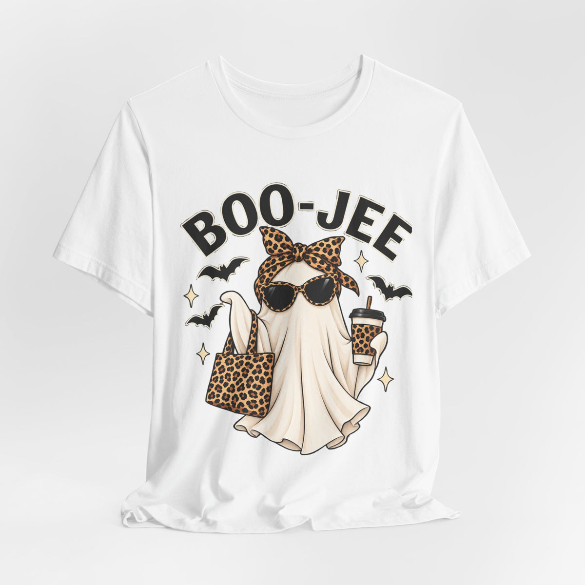 Boo-Jee Ghost Leopard Print Halloween Tee