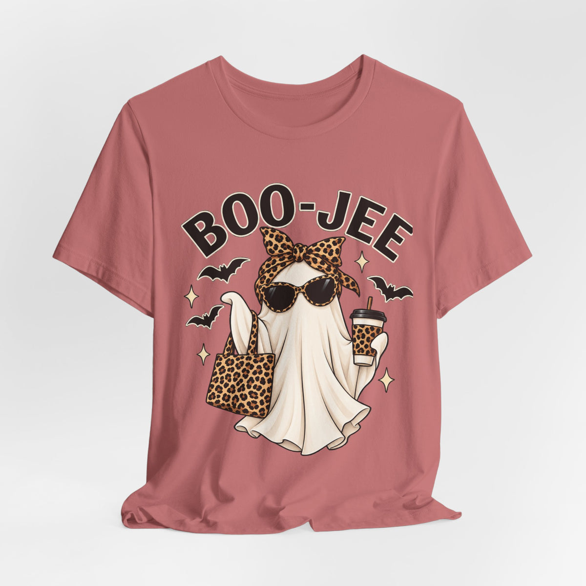 Boo-Jee Ghost Leopard Print Halloween Tee