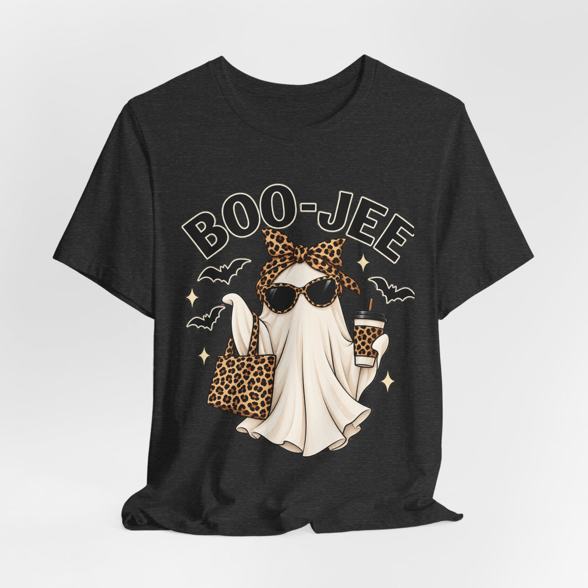 Boo-Jee Ghost Leopard Print Halloween Tee