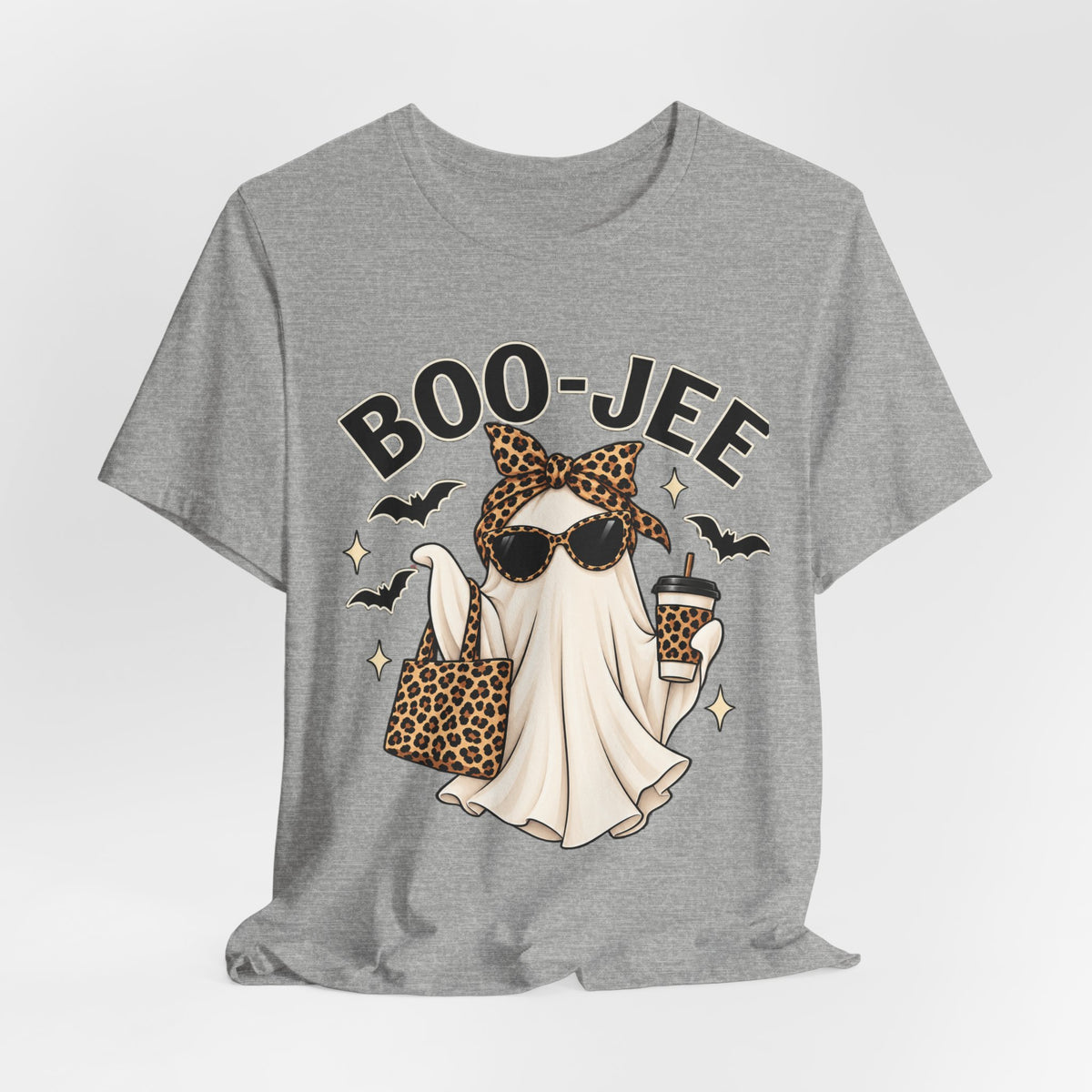 Boo-Jee Ghost Leopard Print Halloween Tee