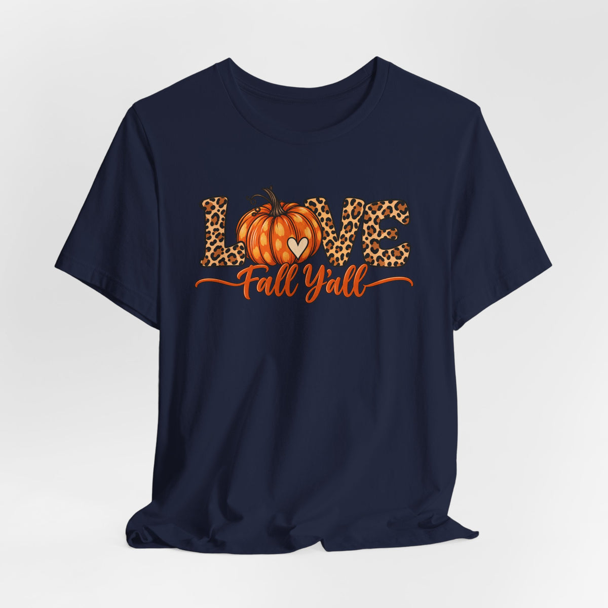 Love Fall Y'all Pumpkin Leopard Tee