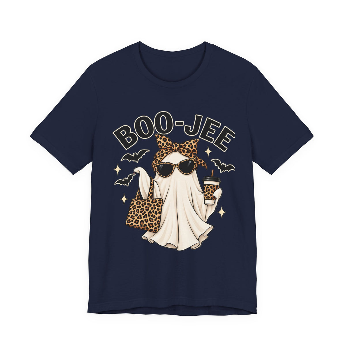 Boo-Jee Ghost Leopard Print Halloween Tee