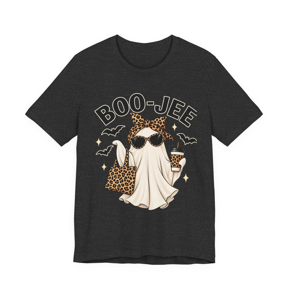 Boo-Jee Ghost Leopard Print Halloween Tee