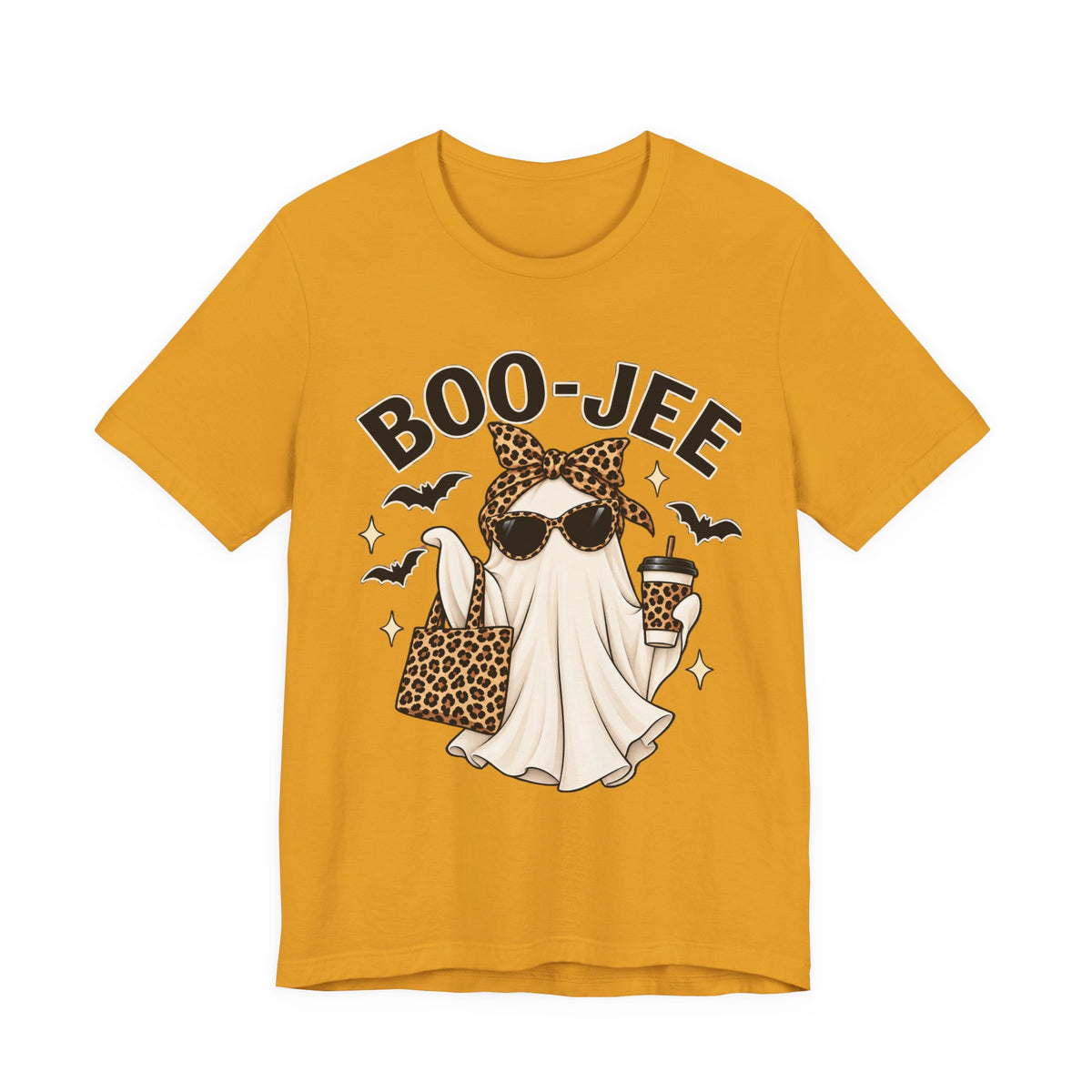Boo-Jee Ghost Leopard Print Halloween Tee
