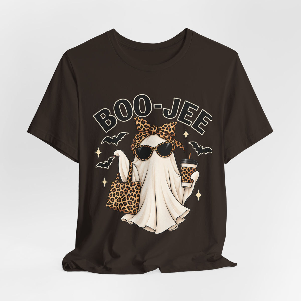 Boo-Jee Ghost Leopard Print Halloween Tee