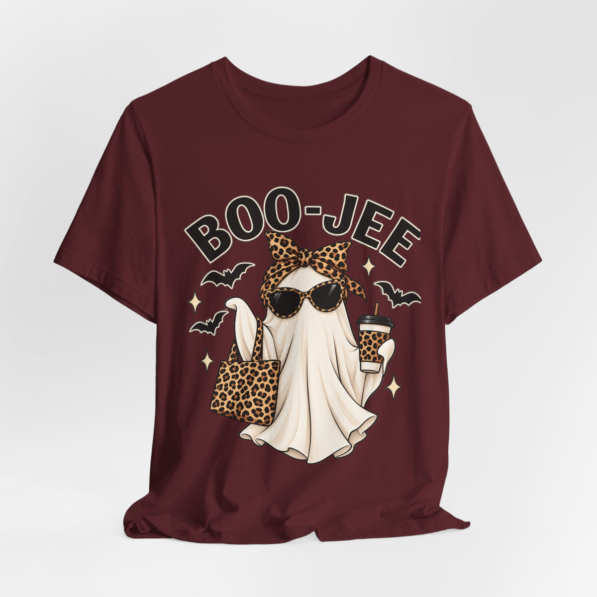 Boo-Jee Ghost Leopard Print Halloween Tee