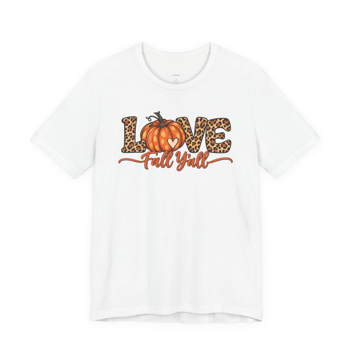 Love Fall Y'all Pumpkin Leopard Tee