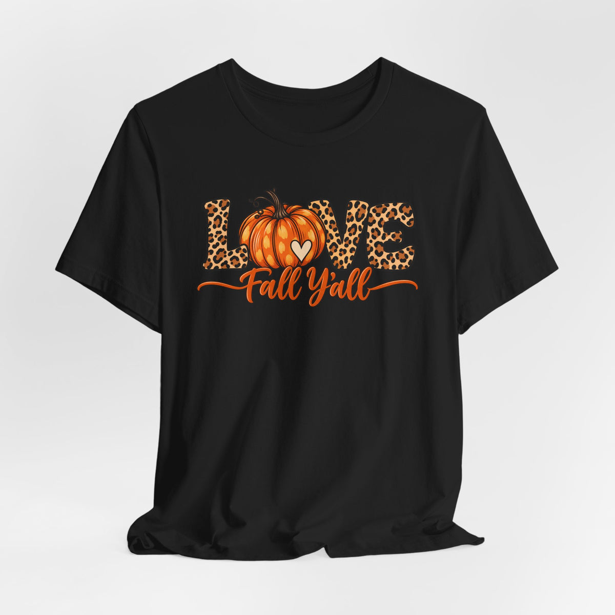 Love Fall Y'all Pumpkin Leopard Tee