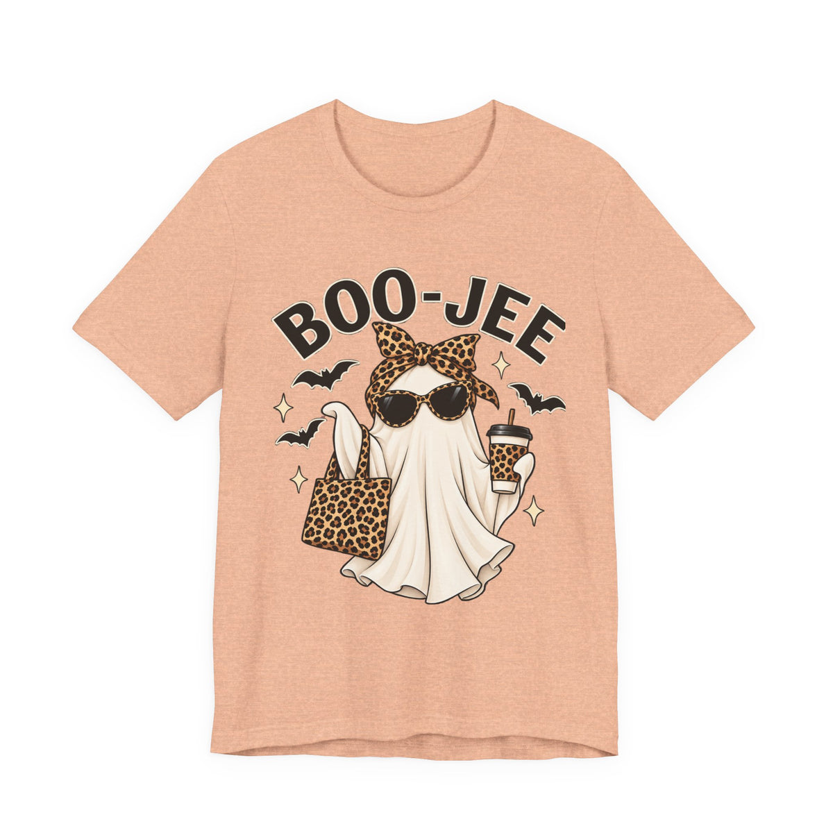 Boo-Jee Ghost Leopard Print Halloween Tee