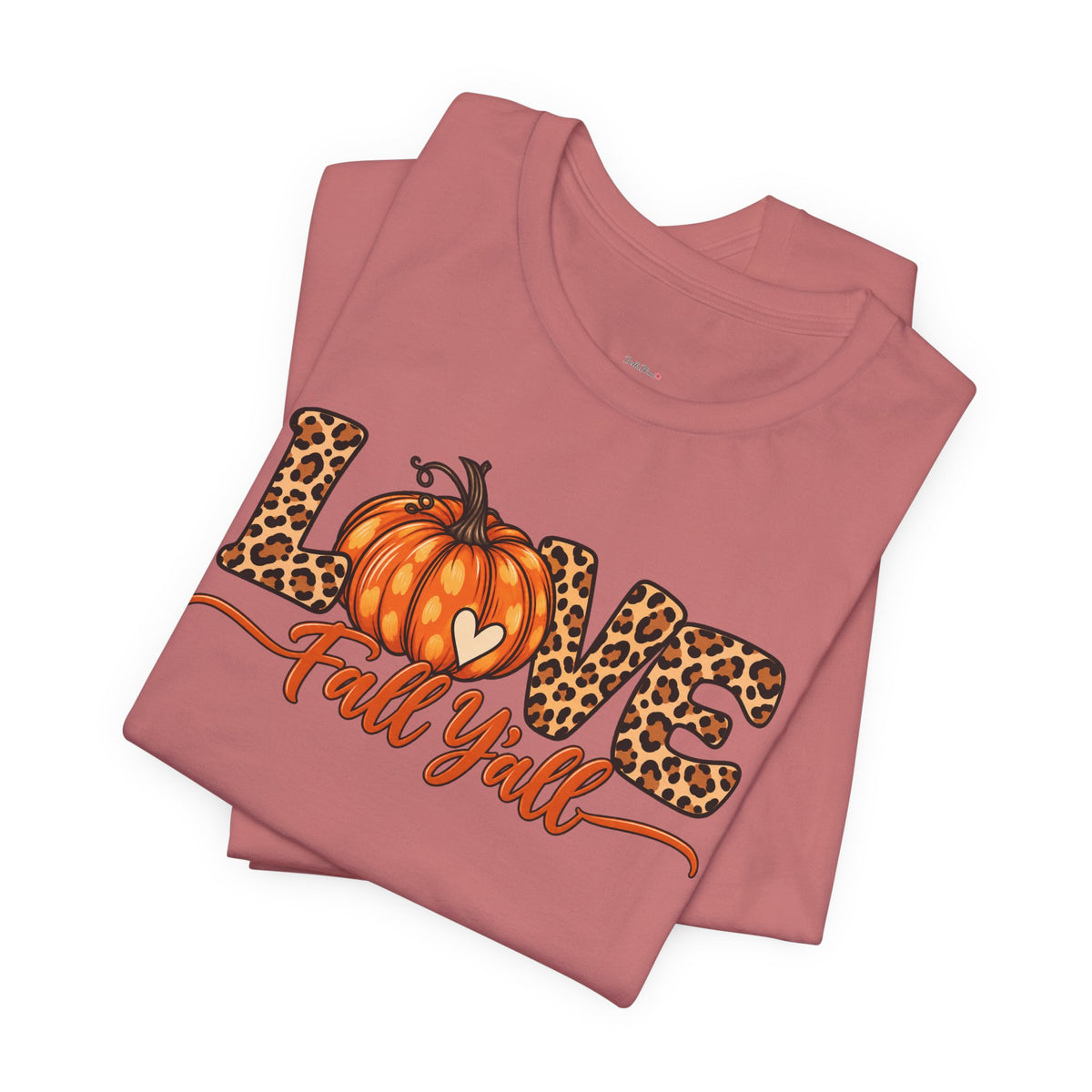 Love Fall Y'all Pumpkin Leopard Tee