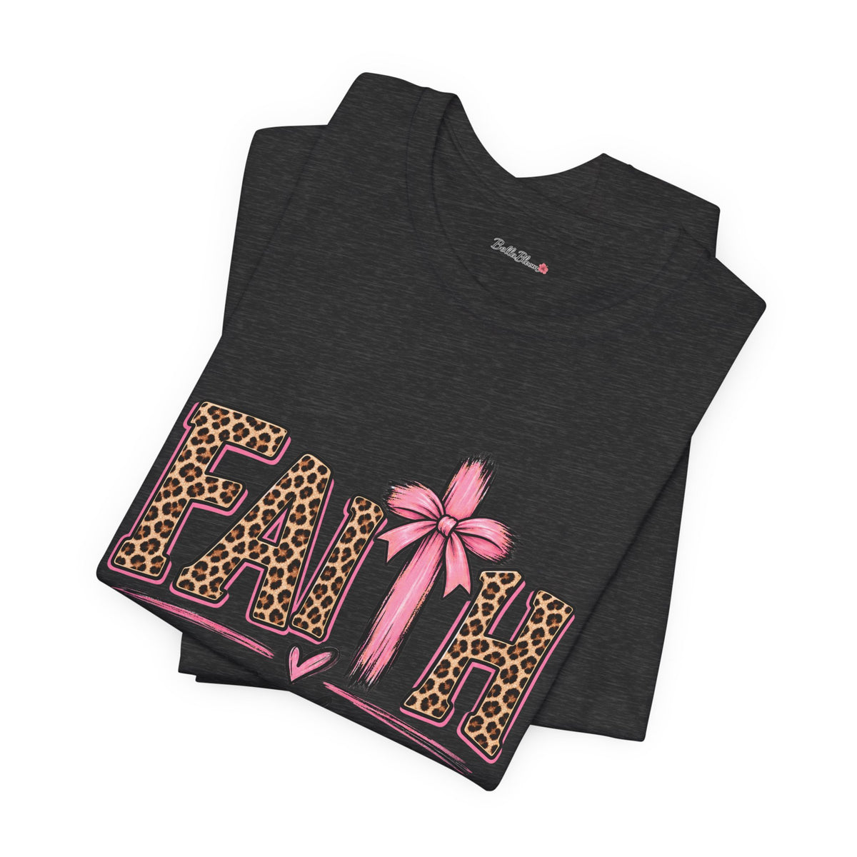 Faith Over Fear Leopard Print T-Shirt — Pink Bow Inspirational Tee