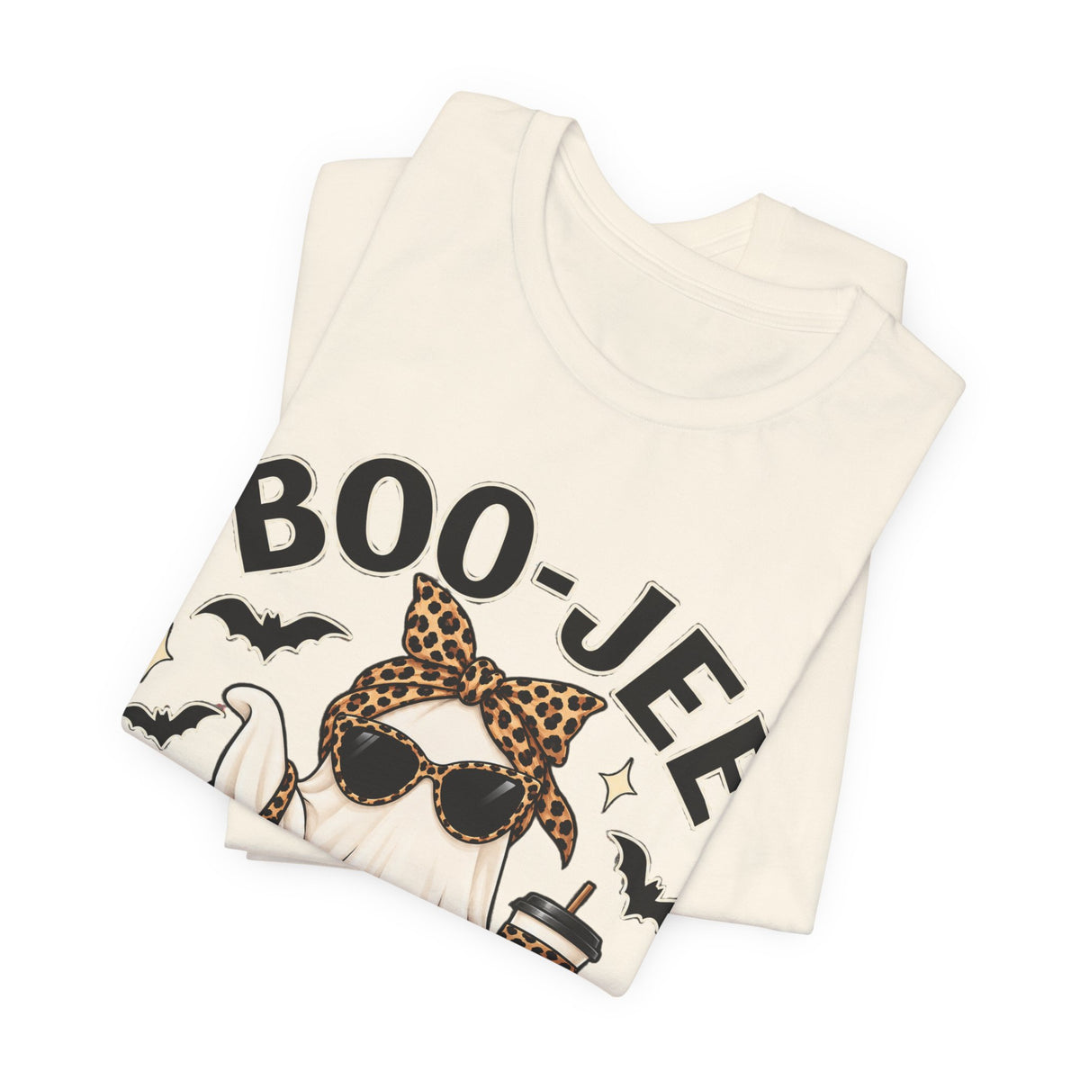 Boo-Jee Ghost Leopard Print Halloween Tee