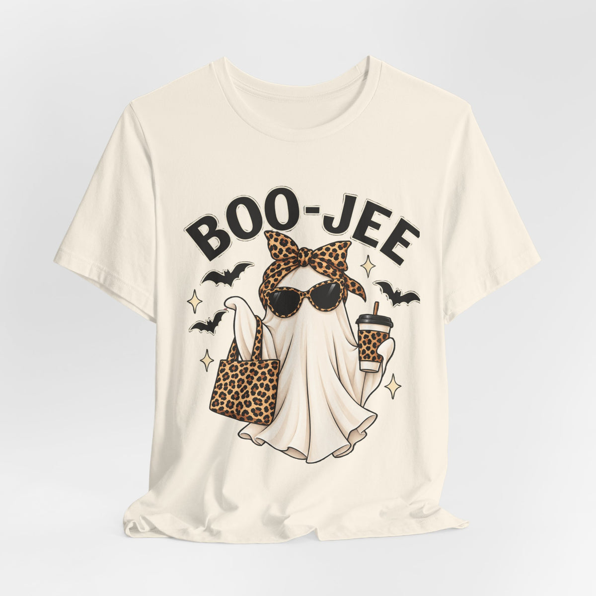 Boo-Jee Ghost Leopard Print Halloween Tee