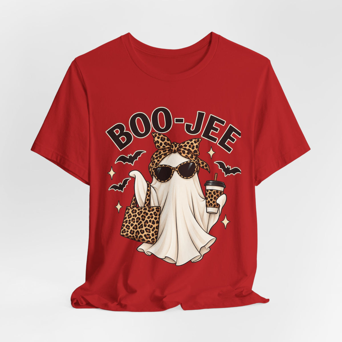 Boo-Jee Ghost Leopard Print Halloween Tee