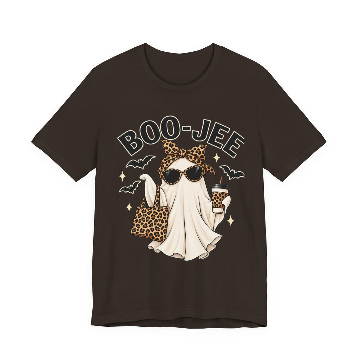 Boo-Jee Ghost Leopard Print Halloween Tee