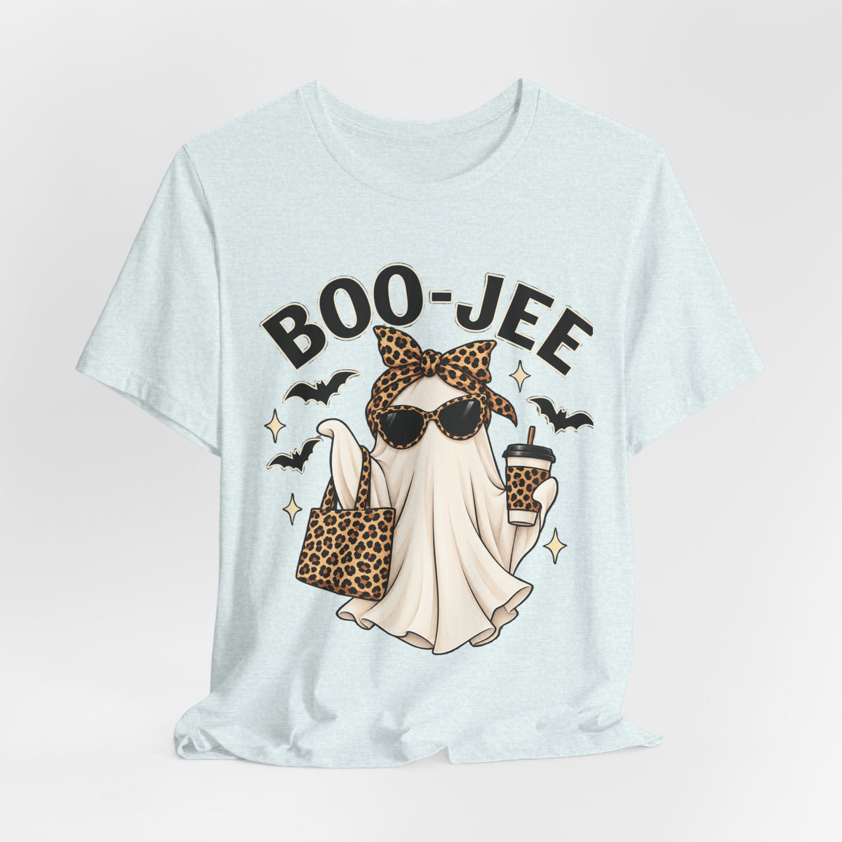 Boo-Jee Ghost Leopard Print Halloween Tee