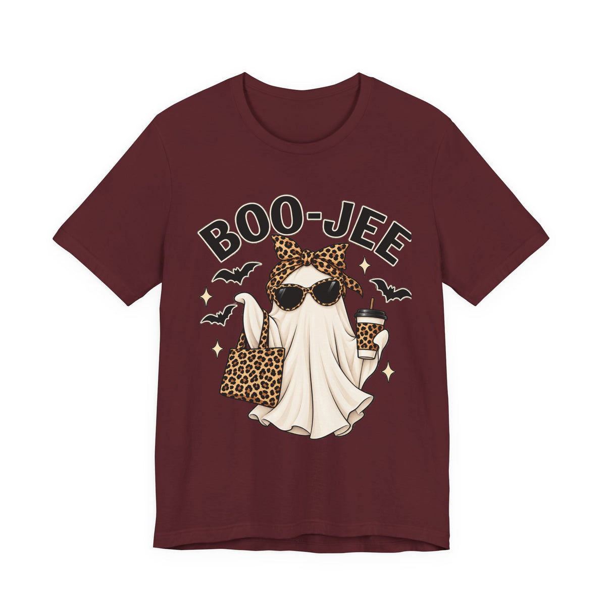 Boo-Jee Ghost Leopard Print Halloween Tee