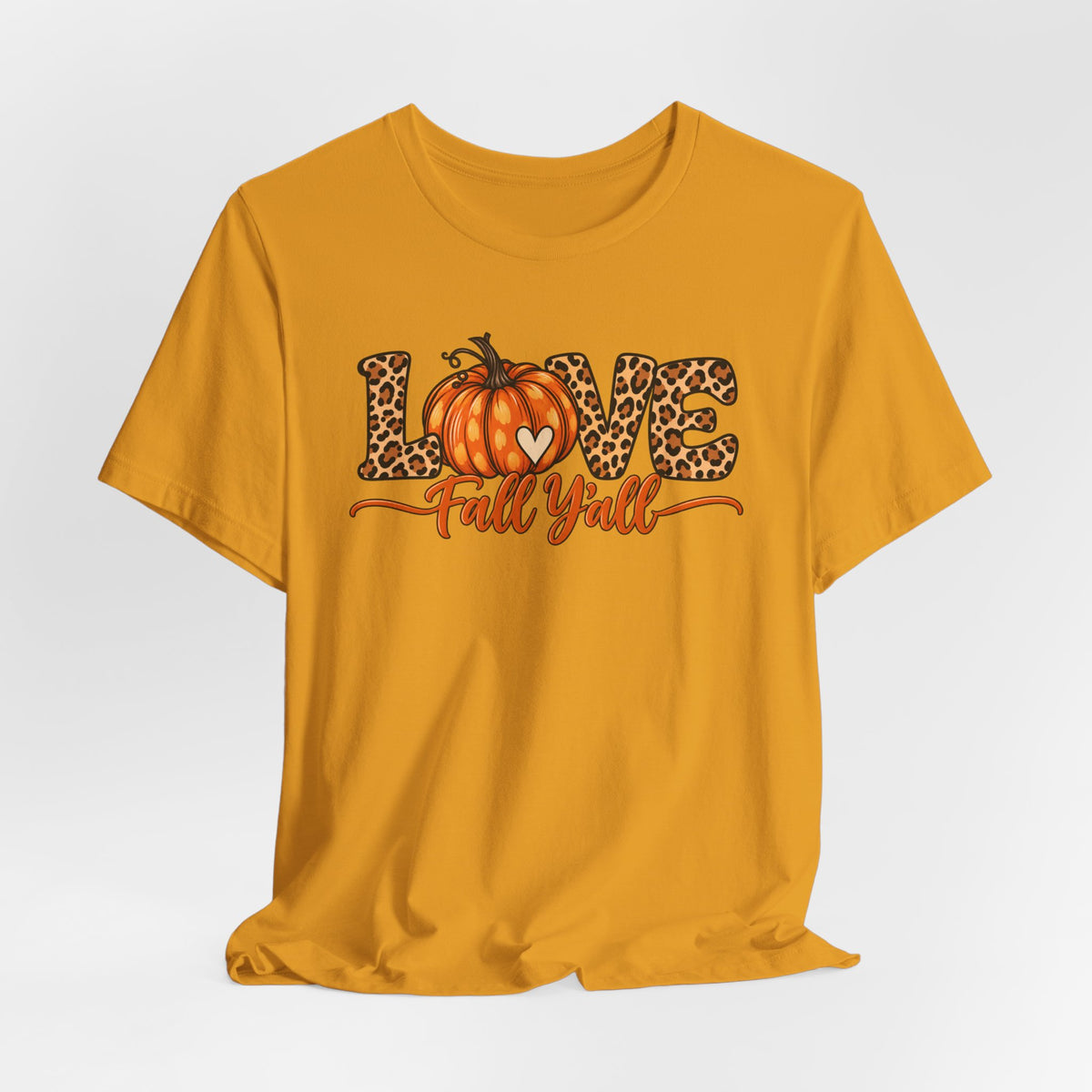 Love Fall Y'all Pumpkin Leopard Tee