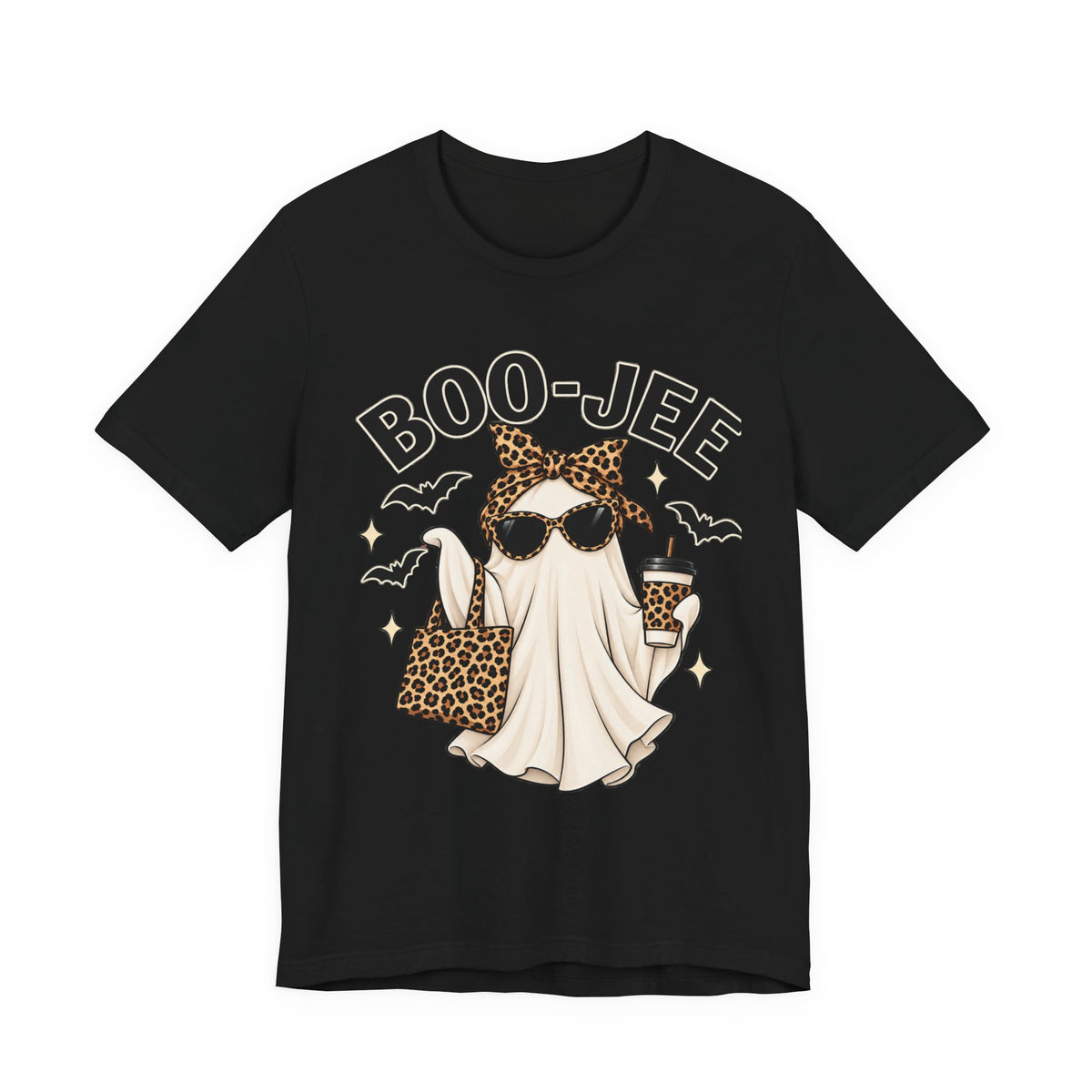 Boo-Jee Ghost Leopard Print Halloween Tee