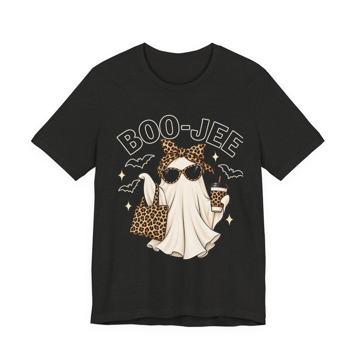 Boo-Jee Ghost Leopard Print Halloween Tee