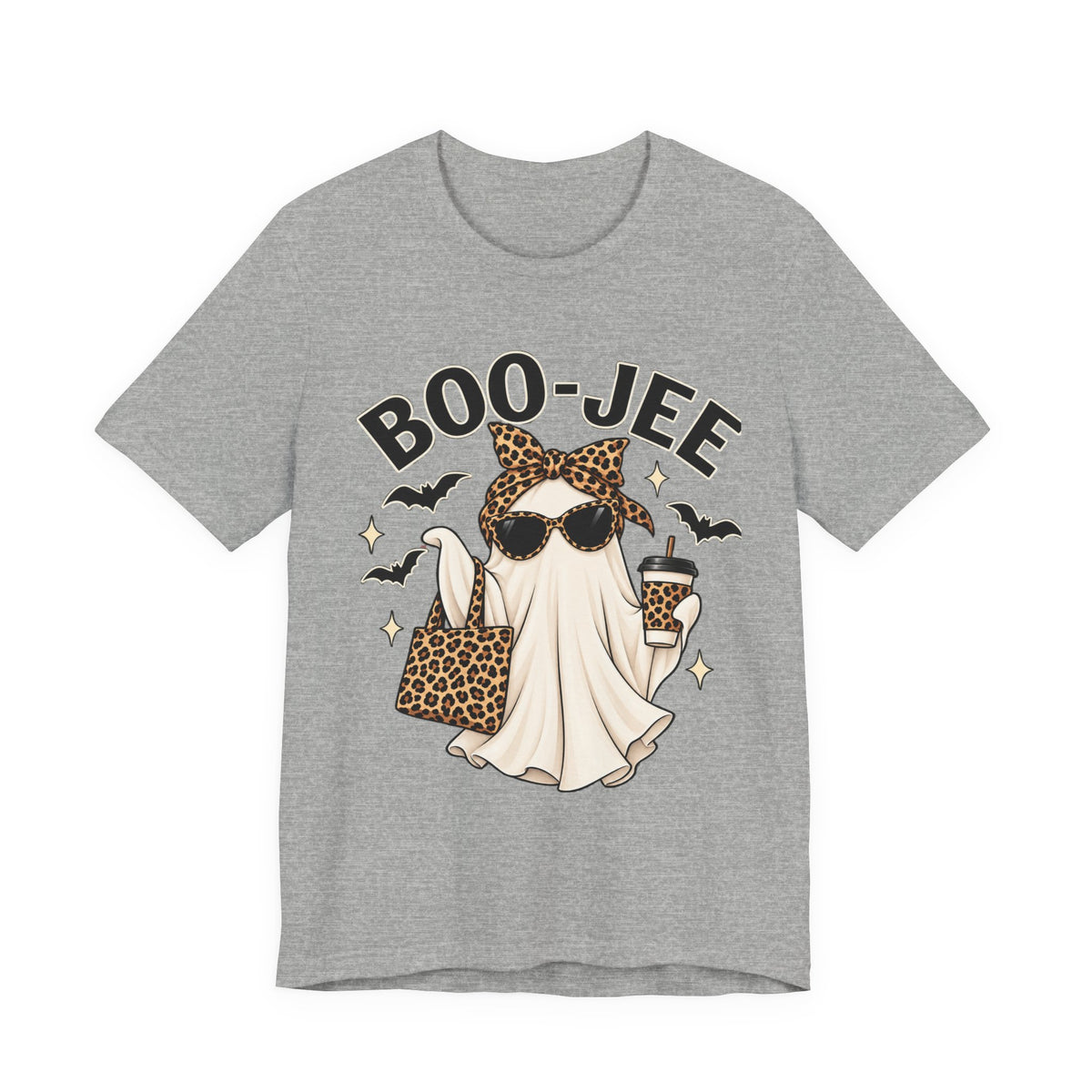 Boo-Jee Ghost Leopard Print Halloween Tee