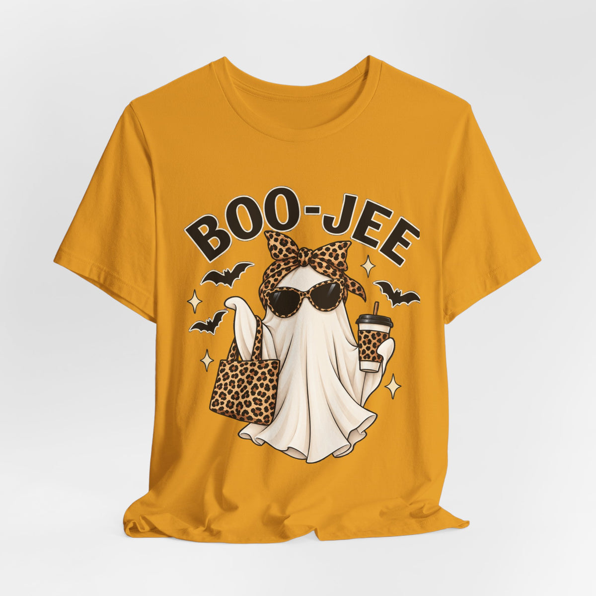Boo-Jee Ghost Leopard Print Halloween Tee