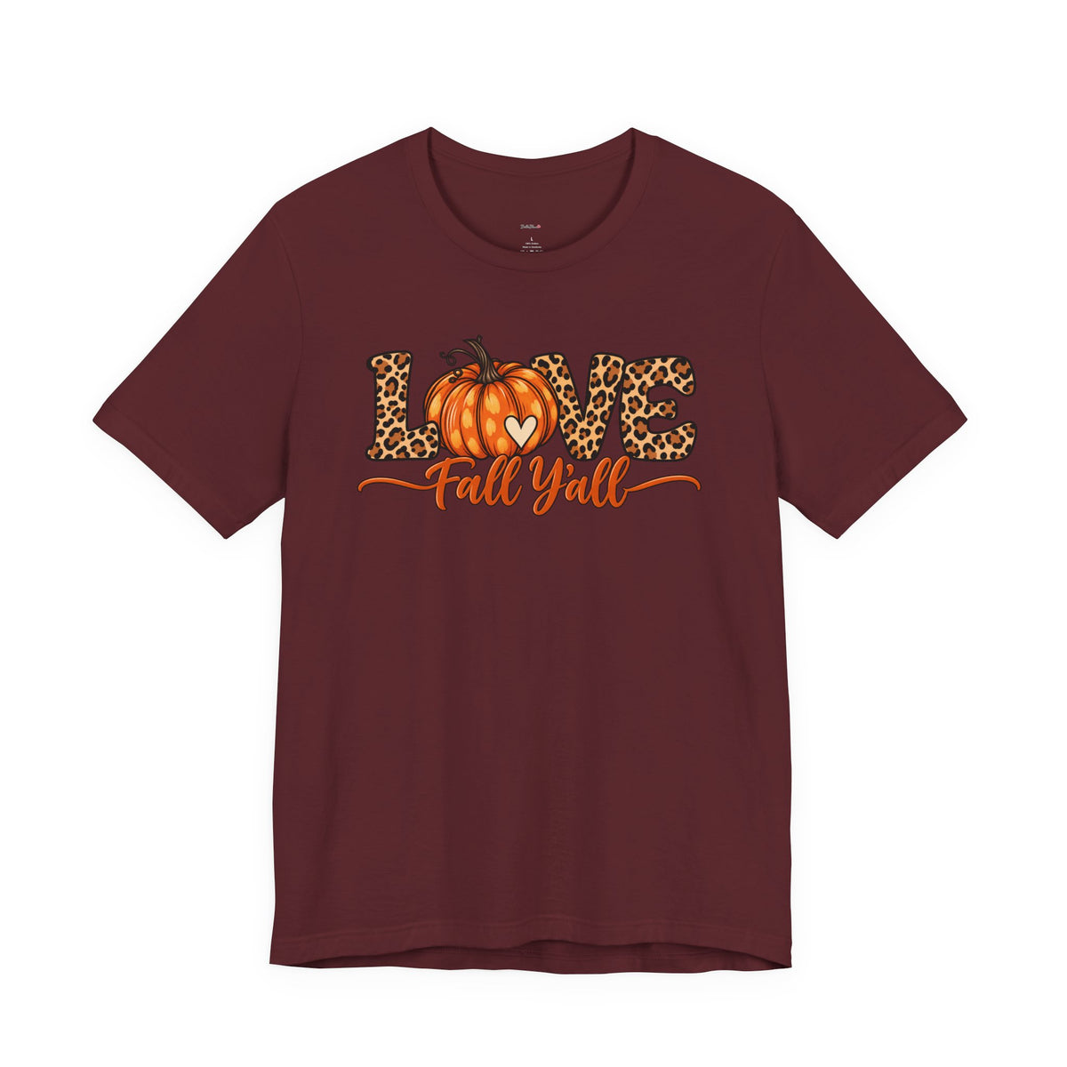 Love Fall Y'all Pumpkin Leopard Tee