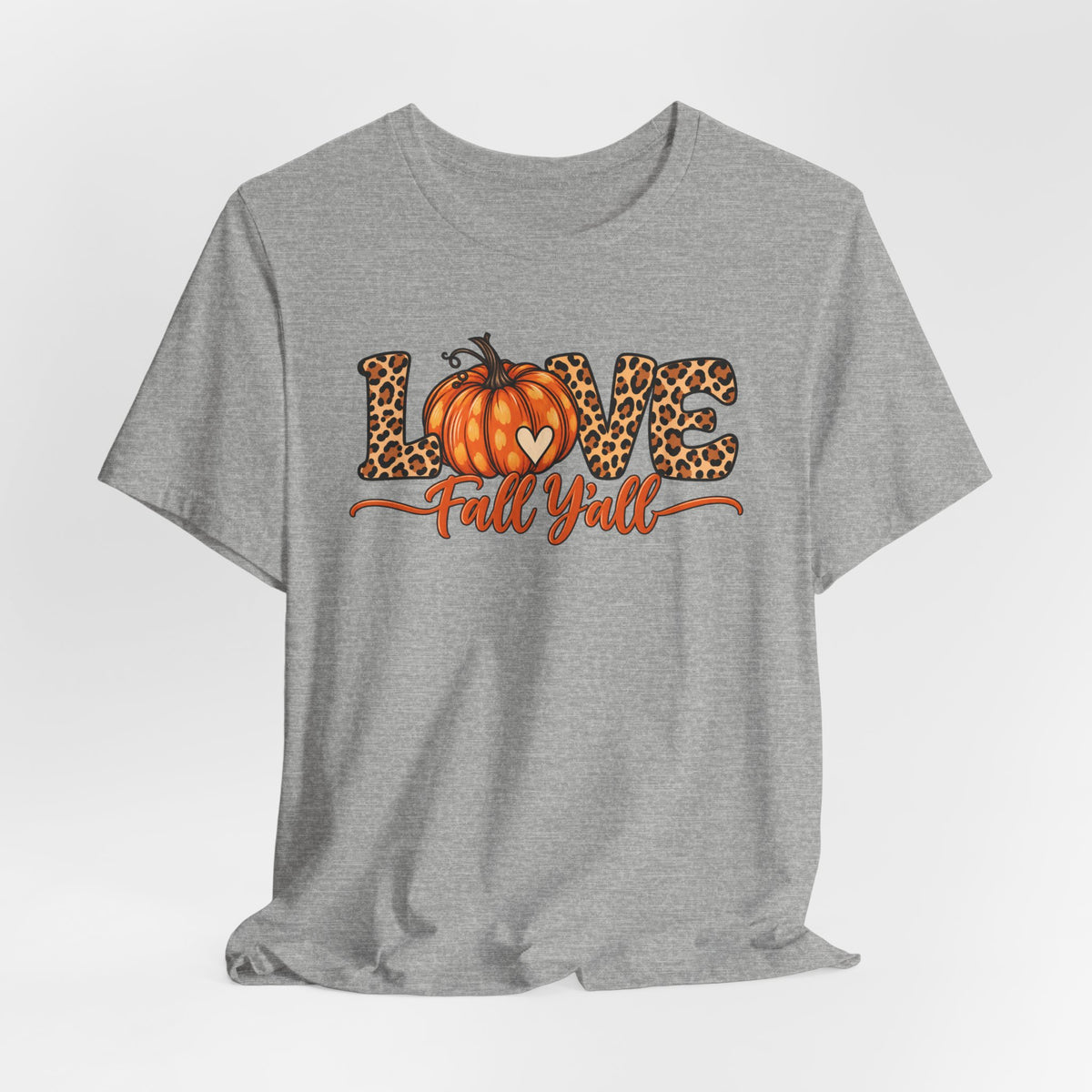 Love Fall Y'all Pumpkin Leopard Tee