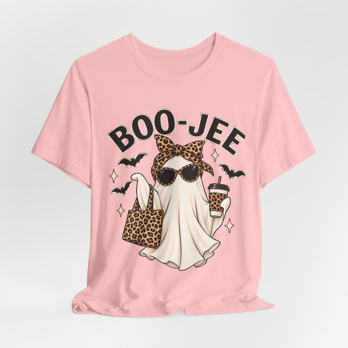 Boo-Jee Ghost Leopard Print Halloween Tee