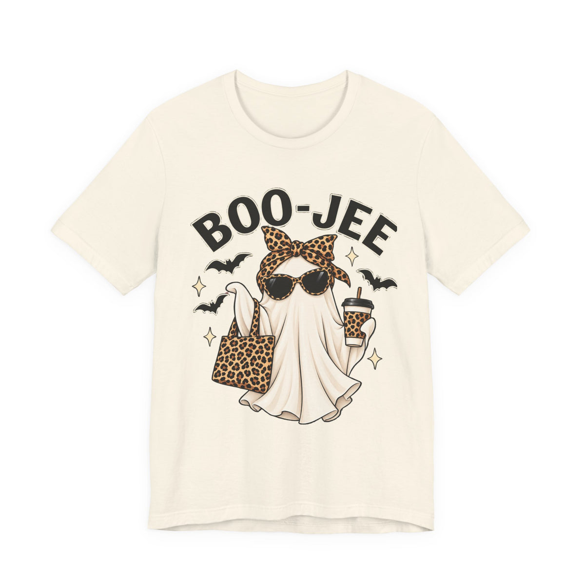 Boo-Jee Ghost Leopard Print Halloween Tee