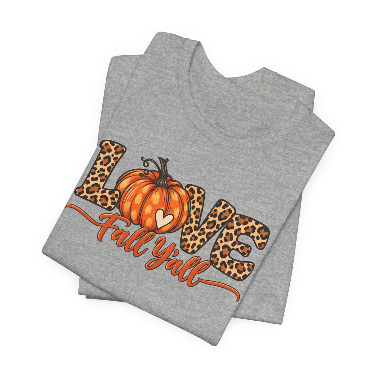 Love Fall Y'all Pumpkin Leopard Tee