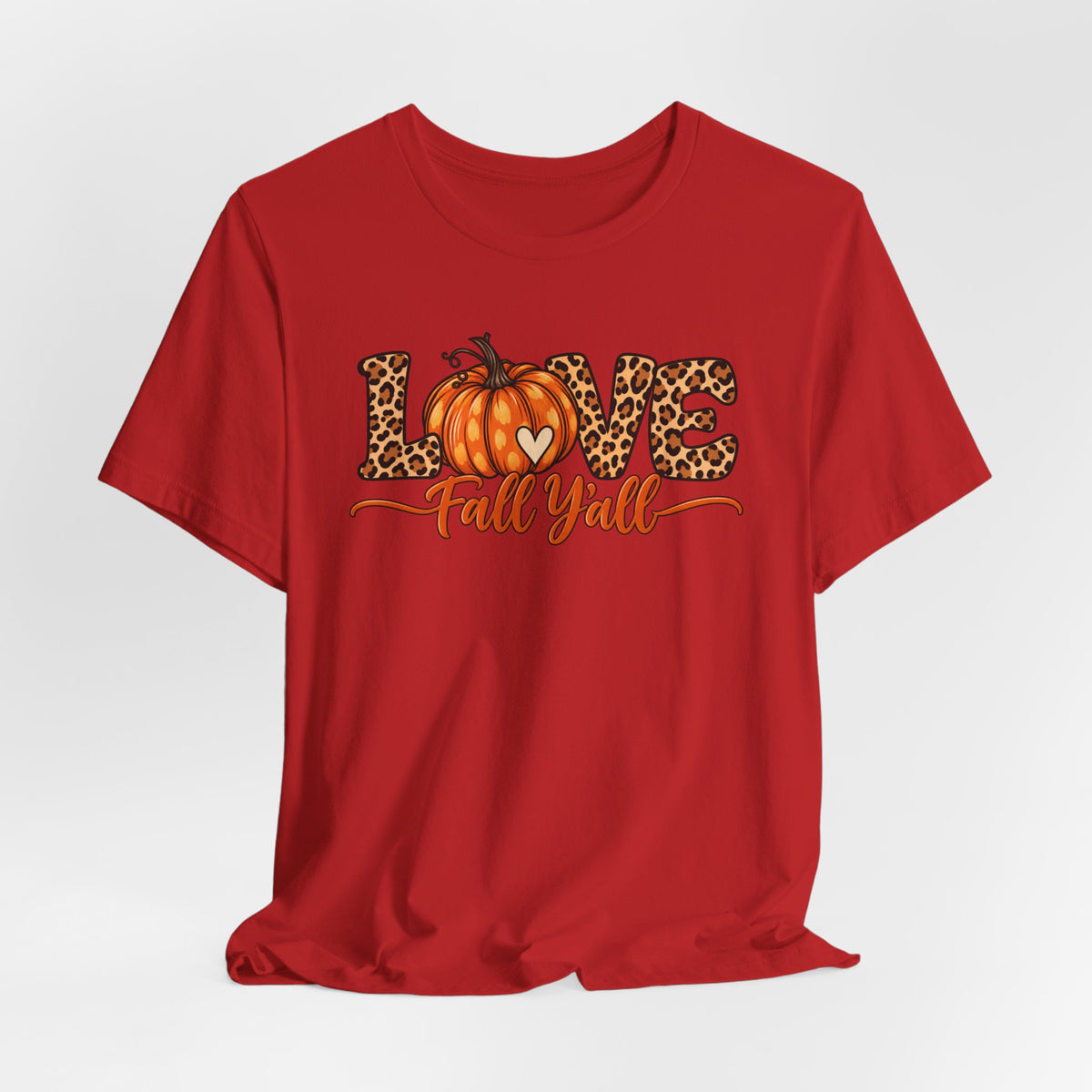 Love Fall Y'all Pumpkin Leopard Tee